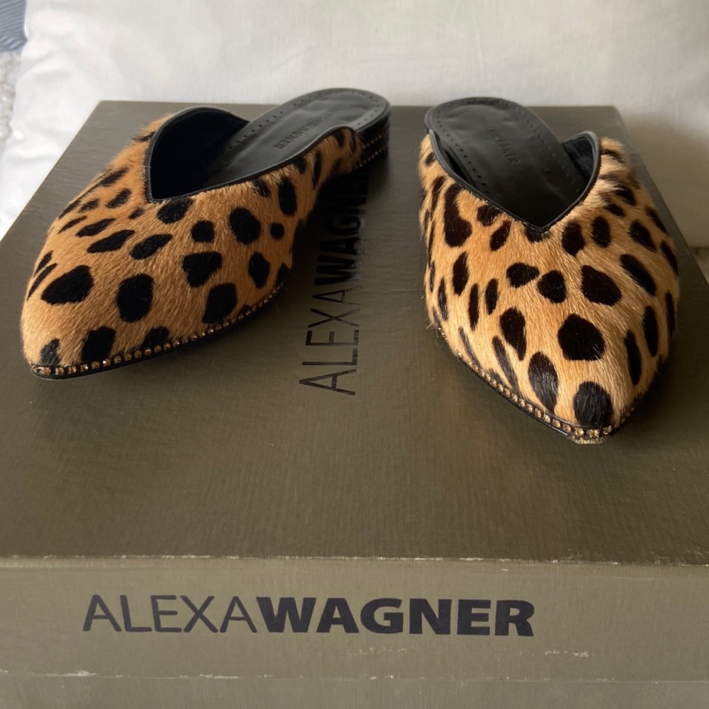 Alexa Wagner calf hair and leather flats